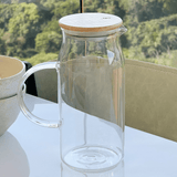 Jarra de Vidro Sense com Tampa de Bambu 1,15 Litros - Ela Decora