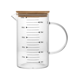 Jarra Medidora em Vidro com Tampa de Bambu 1 Litro - Ela Decora
