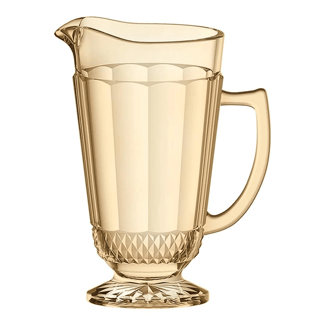 Jarra Splendor de Vidro com Pé Âmbar Luster 1,2 Litros - Ela Decora