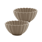 Jogo 2 Bowls em Porcelana Petala Areia Matt 12cm - Ela Decora