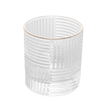 Jogo 2 Copos Baixos Whisky Chess de Vidro com Borda Dourada 320ml - Ela Decora