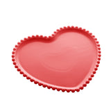 Jogo 2 Pratos em Porcelana Coração Beads Vermelho 20cm - Ela Decora