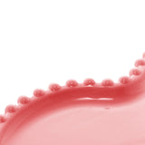 Jogo 2 Pratos em Porcelana Coração Beads Vermelho 20cm - Ela Decora