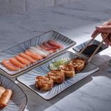 Jogo 2 Pratos para Sushi Retangulares de Porcelana Koji 19,5cm - Ela Decora