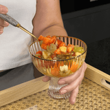 Jogo 2 Taças para Sobremesa Cristal com Fio de Ouro 200ml Lines - Ela Decora