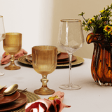 Jogo 2 Taças para Vinho em Cristal de Chumbo com Borda Dourada 600ml - Ela Decora