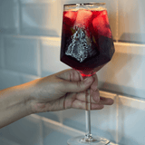 Jogo 2 Taças para Vinho em Cristal de Chumbo com Borda Dourada 600ml - Ela Decora