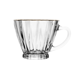 Jogo 2 Xícaras de Café com Pires Radial em Cristal Fio de Ouro 70ml - Ela Decora