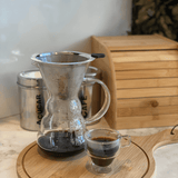 Jogo 2 Xícaras de Café Empilhável Parede Dupla Vidro Borossilicato 90ml - Ela Decora