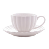 Jogo 2 Xicaras de Chá Porcelana com Pires Petala Branco 160ml - Ela Decora