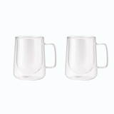 Jogo 2 Xícaras para Café Parede Dupla Vidro Borossilicato 300ml - Ela Decora