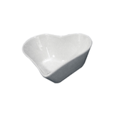 Jogo 3 Bowls Coração em Porcelana Branco - 10 cm - Ela Decora