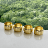 Jogo 4 Anéis para Guardanapo de Aço Circle Dourado 4,5cm - Ela Decora
