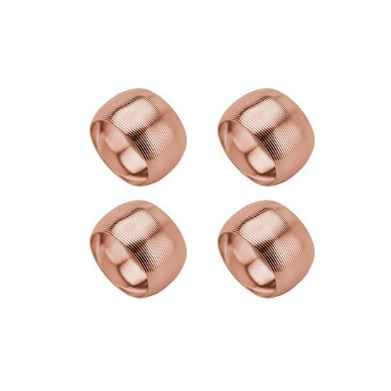 Jogo 4 Anéis Para Guardanapo de Aço Circle Rose Gold 4,5cm - Ela Decora
