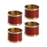 Jogo 4 Anéis Para Guardanapo Em Latão e Resina Vermelho - Ela Decora