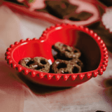 Jogo 4 Bowls em Porcelana Coração Beads Vermelho 13cm - Ela Decora