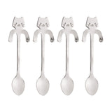 Jogo 4 Colheres para Chá em Aço Inox Cat Cromado - Ela Decora