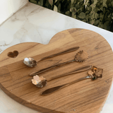 Jogo 4 Colheres Para Chá Flores Aço Inox Rose Gold - Ela Decora