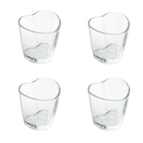 Jogo 4 Copos Para Shot Licor de Vidro Coração 50ml - Ela Decora