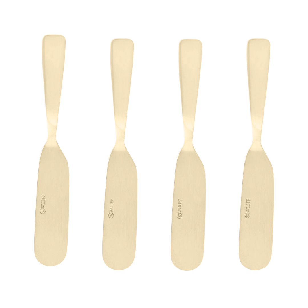 Jogo 4 Espátulas Aço Inox Dourado - Ela Decora