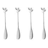 Jogo 4 Espátulas Leaves em Aço Inox Cromado 14cm - Ela Decora