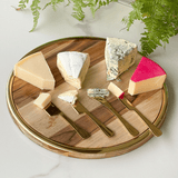 Jogo 4 Facas para Queijo Aço Inox Positano Dourado - Ela Decora