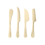 Jogo 4 Facas para Queijo Aço Inox Positano Dourado - Ela Decora
