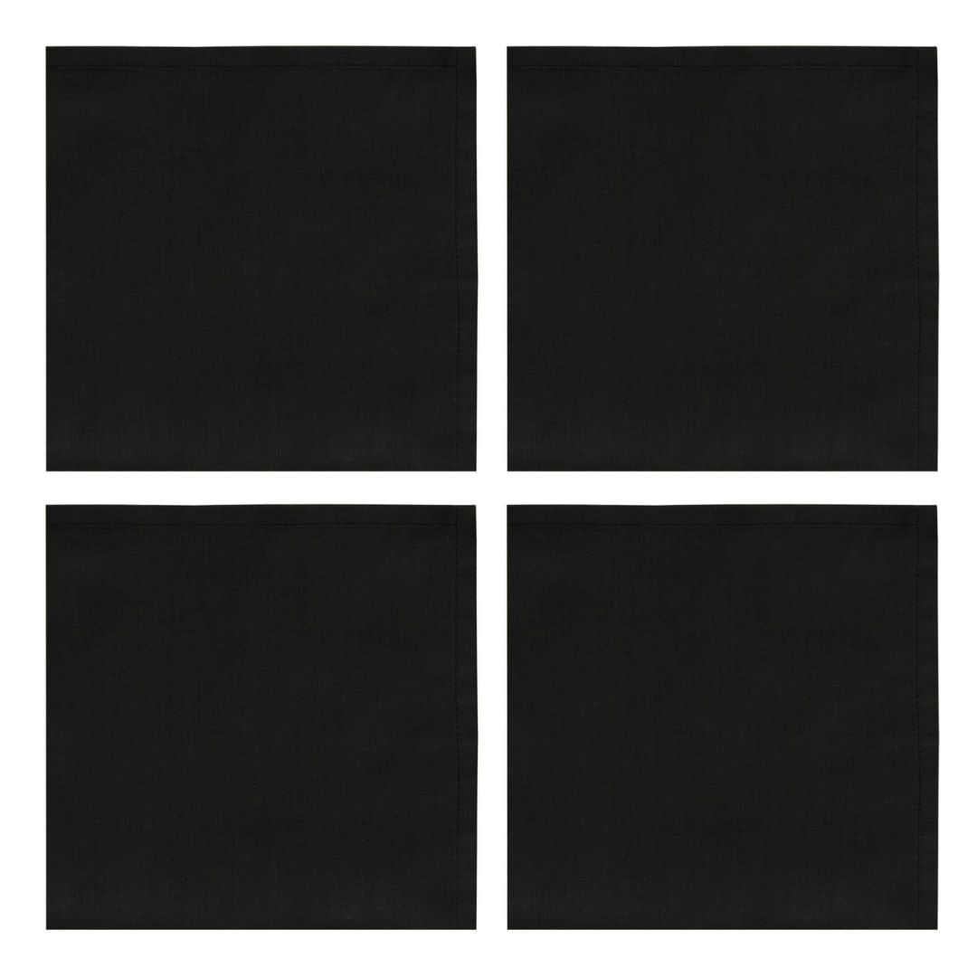 Jogo 4 Guardanapos Home Preto 45cm x 45cm - Ela Decora