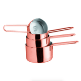 Jogo 4 Medidores em Aço Inox Rose Gold P 60ml M 80ml G 125ml GG 250ml - Ela Decora