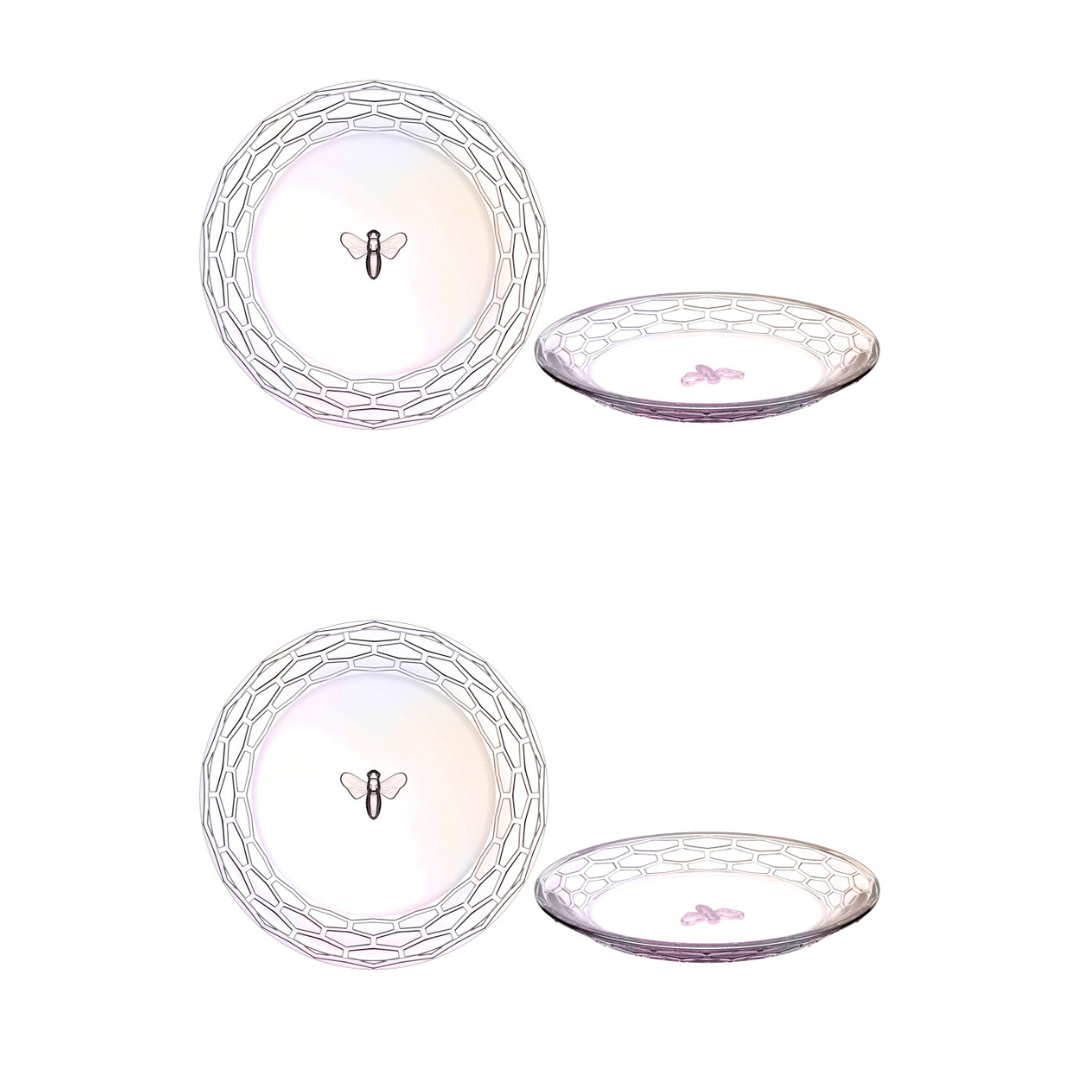 Jogo 4 Pratos de Sobremesa Rainbow Bee 20cm - Ela Decora