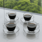 Jogo 4 Xícaras de Café Bird com Pires Cristal 80ml - Ela Decora