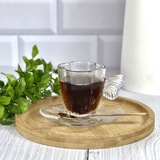 Jogo 4 Xicaras de Café com Pires de Vidro Butterfly 80ml - Ela Decora