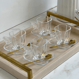 Jogo 4 Xicaras de Café com Pires de Vidro Butterfly 80ml - Ela Decora