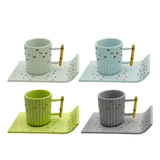 Jogo 4 Xícaras de Café com Pires Yume New Bone 70ml - Ela Decora