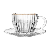 Jogo 4 Xícaras de Café em Cristal Imperatriz Fio de Ouro 110ml - Ela Decora