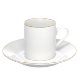 Jogo 4 Xícaras de Café Porcelana Royal Branco e Borda Dourada 90ml 4 Peças - Ela Decora