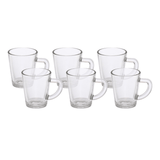 Jogo 6 Canecas de Café Lisa de Vidro 70ml - Ela Decora