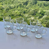 Jogo 6 Canecas de Café Lisa de Vidro 70ml - Ela Decora