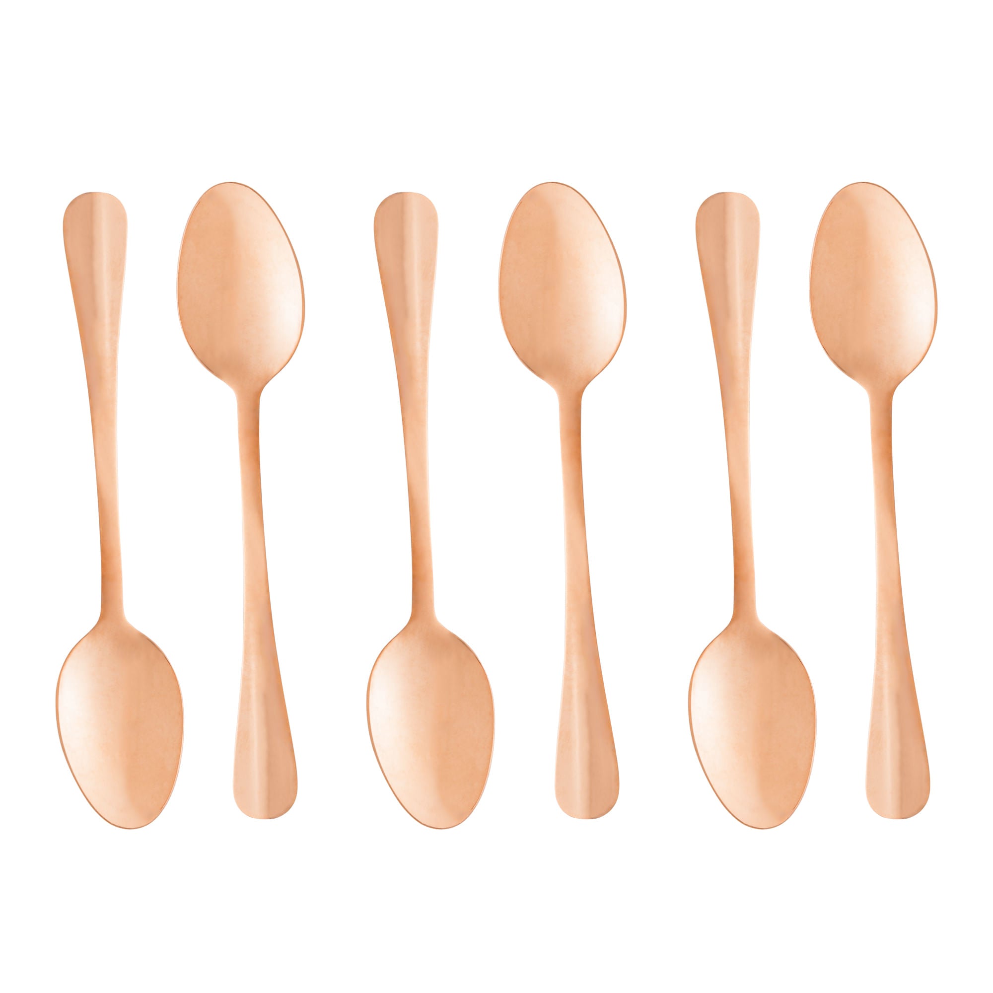 Jogo 6 Colheres para Café de Aço Inox Positano Rose Gold - 12 cm - Ela Decora