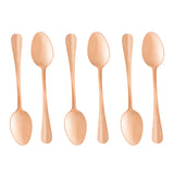 Jogo 6 Colheres para Café de Aço Inox Positano Rose Gold - 12 cm - Ela Decora