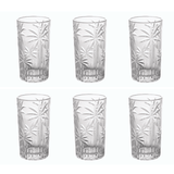 Jogo 6 Copos Altos Cristal de Chumbo Palm Tree 360ml - Ela Decora