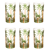 Jogo 6 Copos Altos em Cristal Palm Tree 360ml - Ela Decora