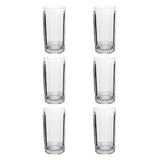 Jogo 6 Copos Altos em Vidro 360ml 15cm - Ela Decora