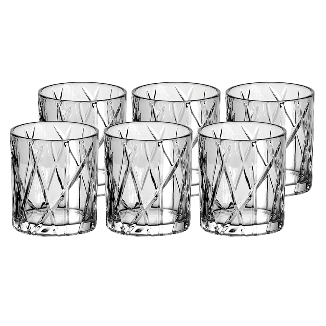 Jogo 6 Copos Baixos Whisky Forest em Cristal Ecológico 310ml - Ela Decora