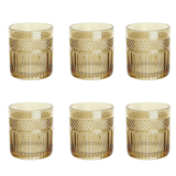 Jogo 6 Copos Baixos Whisky Palace em Vidro Âmbar Luster 330ml - Ela Decora