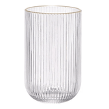 Jogo 6 Copos Cameratta em Vidro com Borda Dourada 425ml - Ela Decora