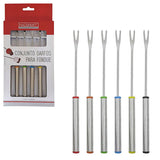 Jogo 6 Garfos em Aço Inox para Fondue - Ela Decora