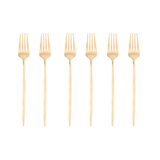 Jogo 6 Garfos para Mesa Opera Aço Inox Dourado 22cm - Ela Decora