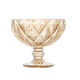 Jogo 6 Taças Coupe Sorvete Sobremesa Champanhe Diamond Vidro Âmbar Metalizado 310ml - Ela Decora