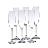 Jogo 6 Taças de Cristal Ecológica para Champagne Espumante Transparente 220ml - Ela Decora